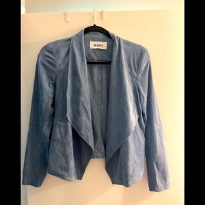 Bb Dakota by Steve Madden Suede drape collar open front sweater - jacket